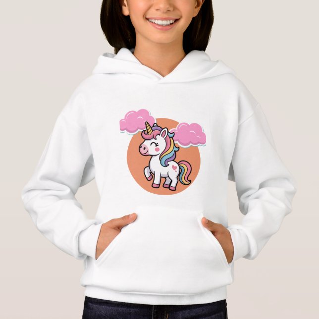 Kids Unicorn T-Shirt with Clouds (Frente)