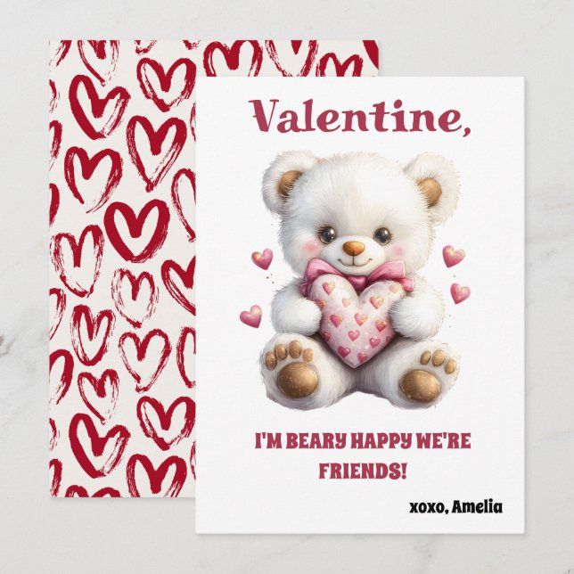 Kids Valentine’s Day Cards - Cute & Fun (Frente/Verso)