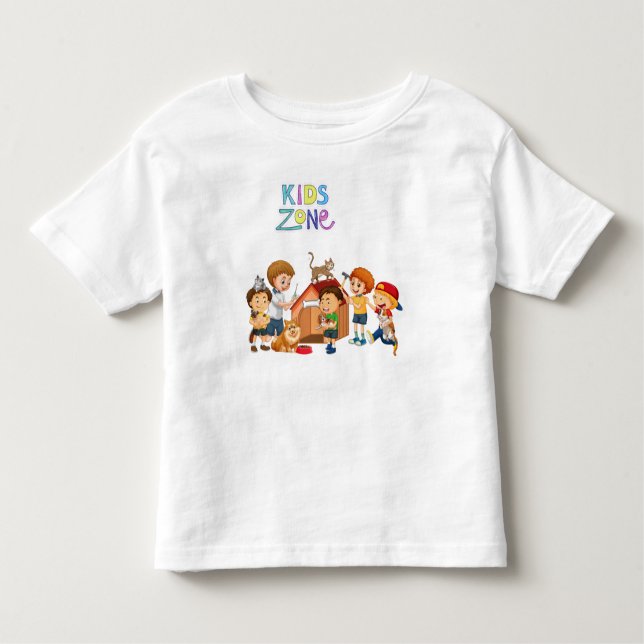Kids Zone , adorável camiseta de impressão para cr (Frente)