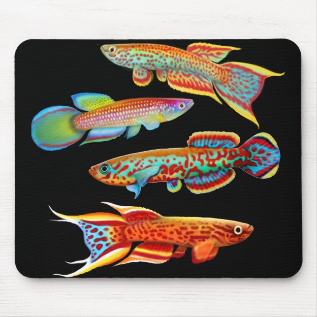 Killifish colorido Mousepad (Frente)