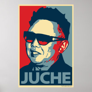 Kim Jong-Il - Juche: Obama paródia poster