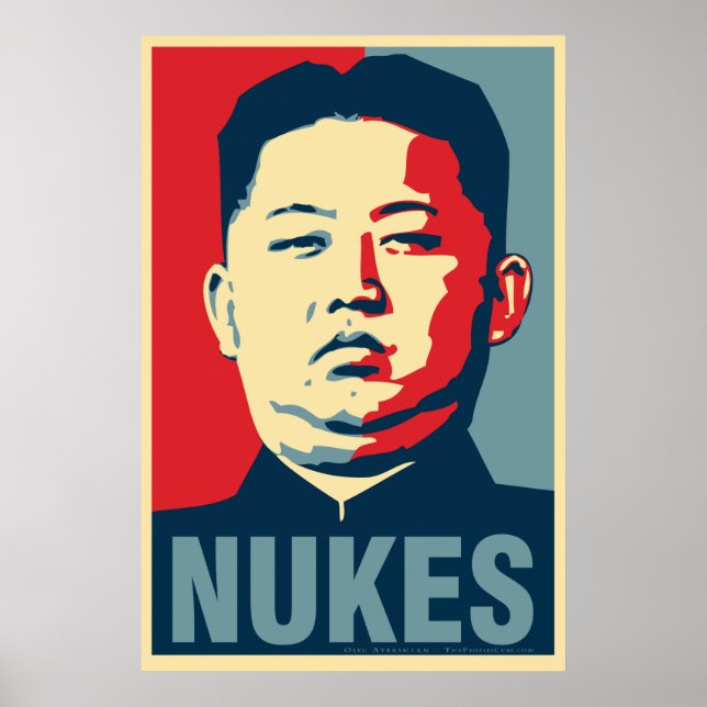 Kim Jong Un "Nukes" Obama Parody Poster (Frente)