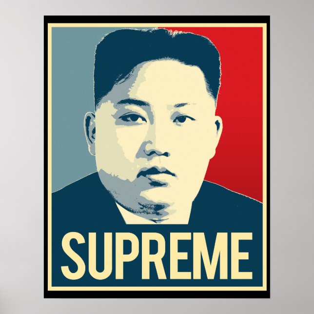 Kim Jong Un - Supremo - Propaganda Poster - (Frente)