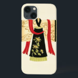 Kimono japonês tradicional com Impressão floral<br><div class="desc">Nancy Slocum criou esta charmosa impressão de um tradicional Kimono japonês com uma faixa vermelha profunda. O fundo do quimono é preto com um adorável impressão floral. Dê isto como presente,  ou compre-o para si mesmo!</div>