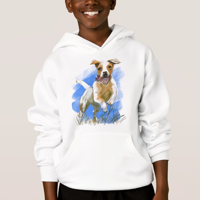 Kinder Sweatshirt mit springendem Hund  (Frente)