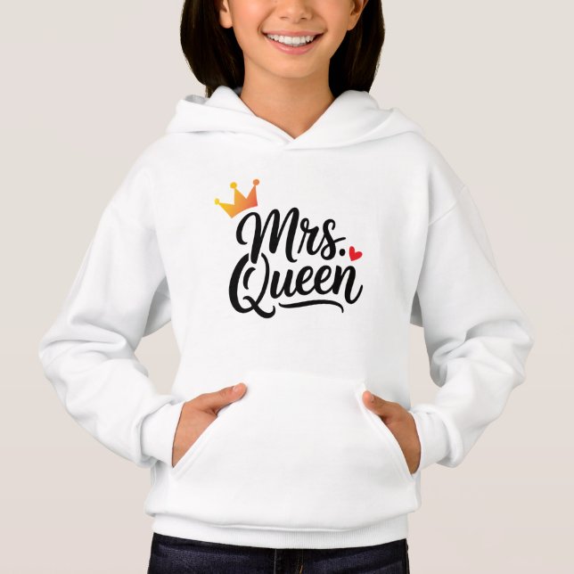King and Queen Casal Hoodie | Fitas Correspondente (Frente)