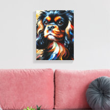King Charles Spaniel Acrylic Impressão Canvas Art