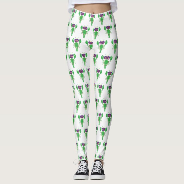 King Crawfish Mardi Gras Leggings (Frente)