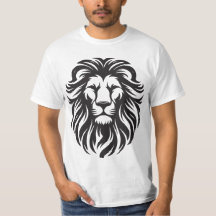 King Energy - Camiseta de Rosto de Leão Negrito