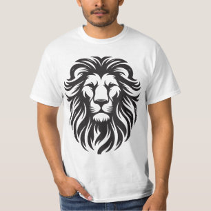 King Energy - Camiseta de Rosto de Leão Negrito