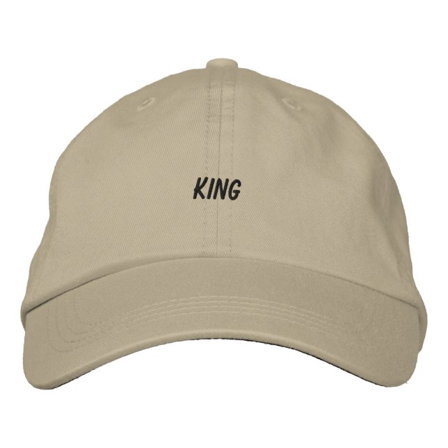 KING Nome Personalizado Boné Elegante Bege (Frente)