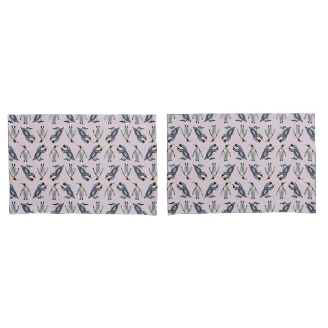 King Penguin Frenzy Pillowcase (Rosa Dusty) (Frente - conjunto)