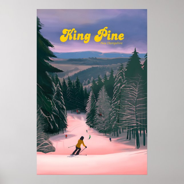 King Pine Ski Resort Travel Poster (Frente)