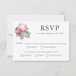 King Protea Botanical Wedding RSVP Entree Choices