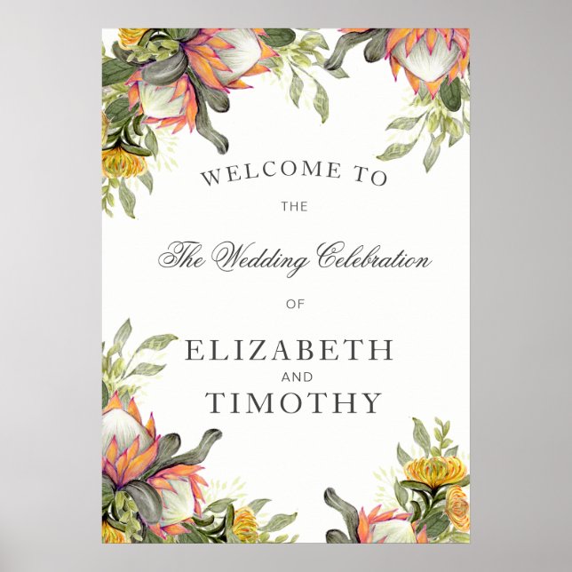 King Protea Buquê Wedding poster (Frente)