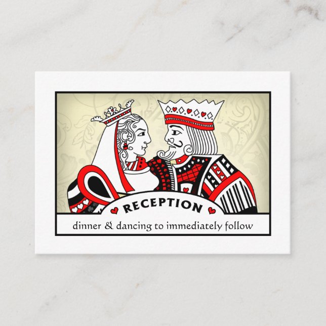 King & Queen - Cartões de Recepção de casamento 3. (Frente)