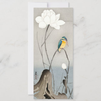 Kingfisher com Flor Lotus - Ohara Koson - Placa