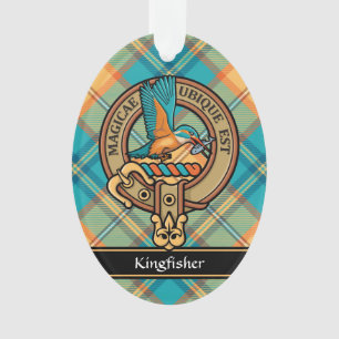 Kingfisher Crest sobre Ornamento de Tartan