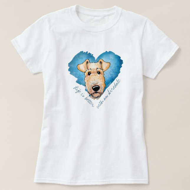 KiniArt Airedale Terrier Camiseta (Frente do Design)
