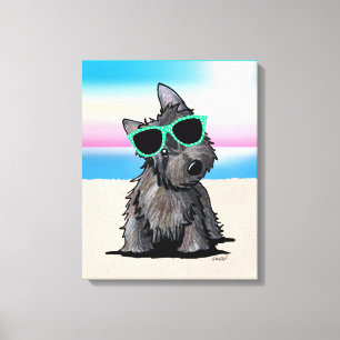 KiniArt Ash Cairn Terrier Dog Beach Canvas Print