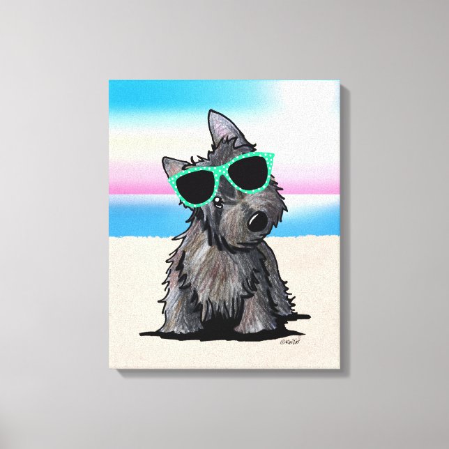 KiniArt Ash Cairn Terrier Dog Beach Canvas Print (Frente)