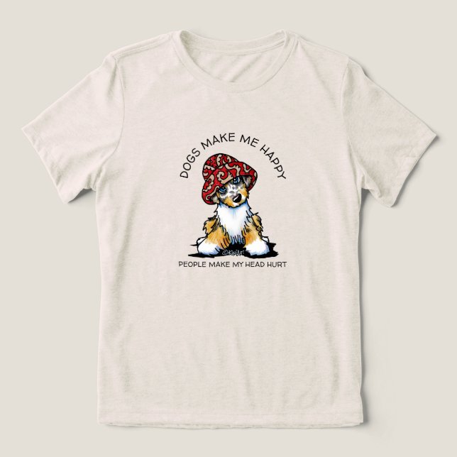 KiniArt Aussie Shepherd Dog Lover T-Shirt (Design frontal)