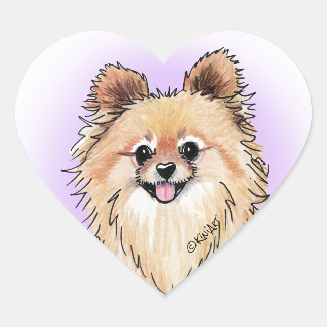 KiniArt Bella Pom Adesivo de Coração (Frente)