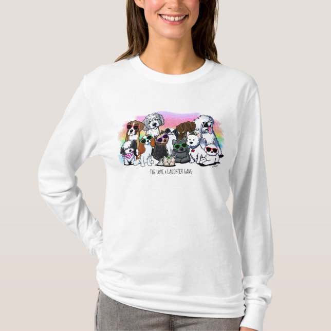 KiniArt Cães Camiseta Amante de Cães (Frente)