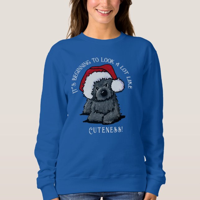 KiniArt Cairn Terrier Suéter de Natal (Frente)