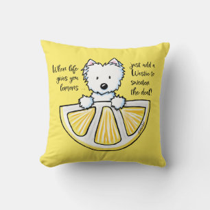 KiniArt Life Lemons Westie Almofada Decorativa