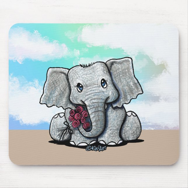 KiniArt Mouse Pad de Bebê Elefante (Frente)