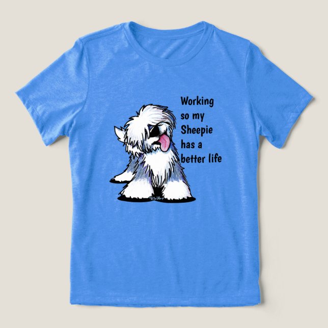 KiniArt Old English Sheepdog T-Shirt (Design frontal)