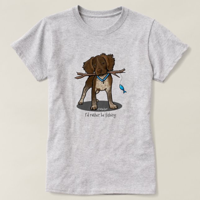 KiniArt Roan Brittany Dog Amava Camiseta (Frente do Design)