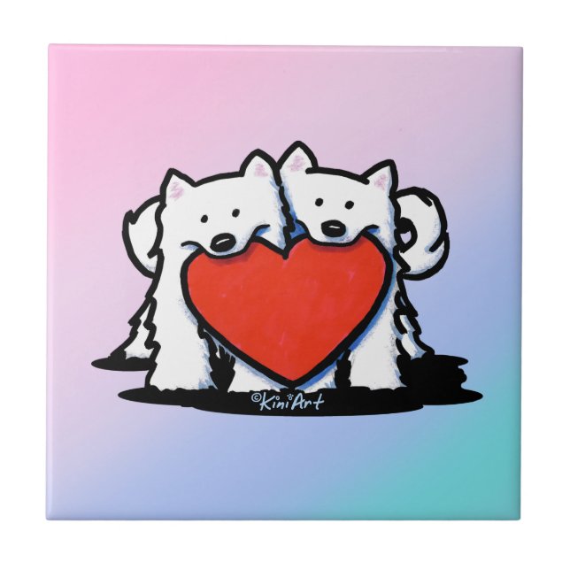 KiniArt Samoyed Duo de Coração (Frente)