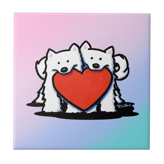 KiniArt Samoyed Duo de Coração (Frente)