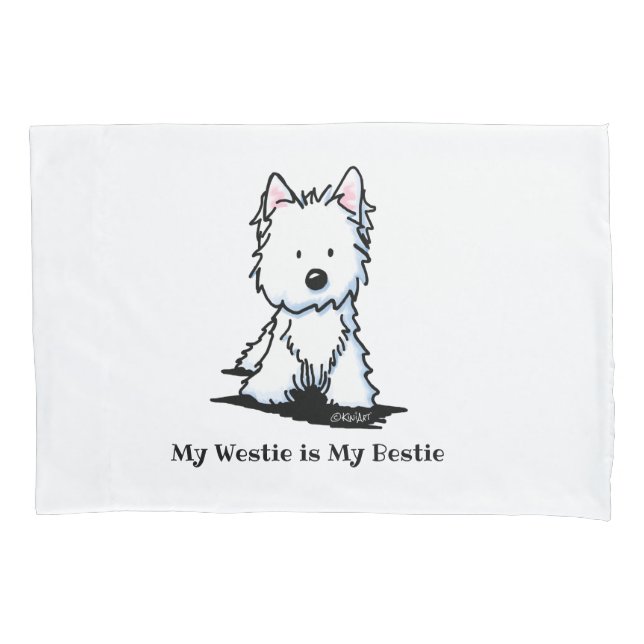 KiniArt Westie Bestie Pillowcase (Frente)