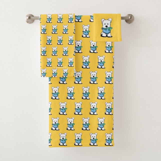 KiniArt Westie Besties Bath Toalha (Insitu)