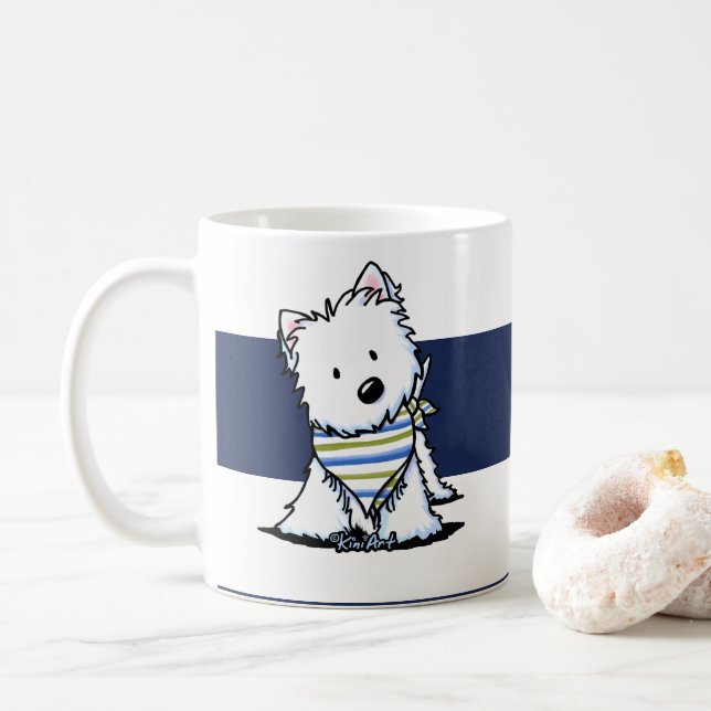 KiniArt Westie Caneca Náutica (Com Donut)