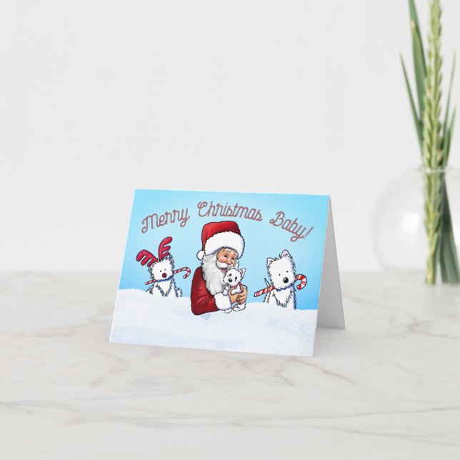 KiniArt Westie e Notas de Natal de Santa (Frente)