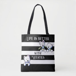 KiniArt Westie Terriers Tote Bag