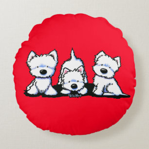 KiniArt Westie Trio Almofada Redonda