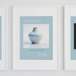 Kintsugi Pottery Poster Series | Azul pálido
