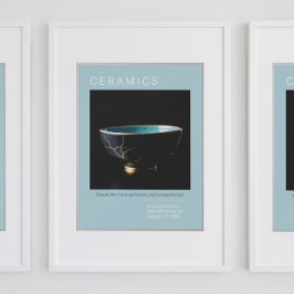 Kintsugi Pottery Poster Series | Azul pálido