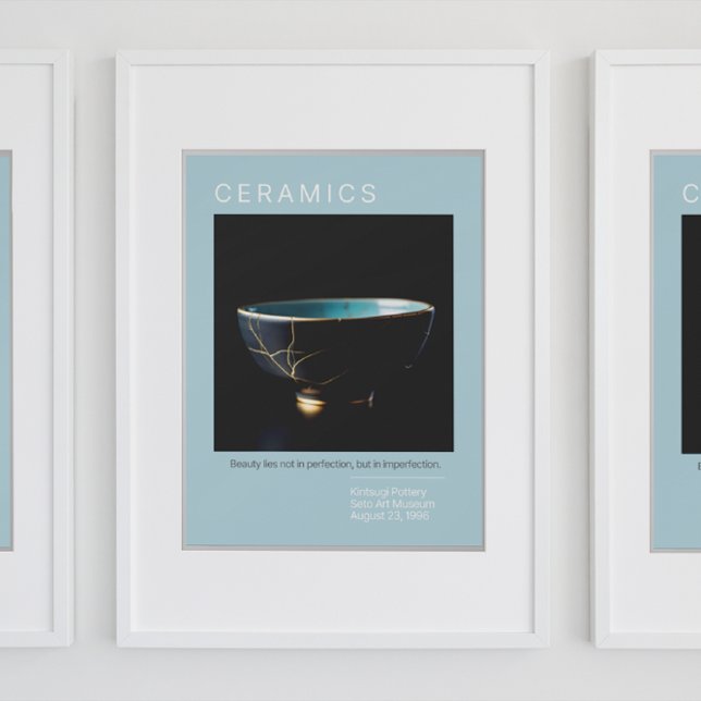 Kintsugi Pottery Poster Series | Azul pálido (Criador carregado)
