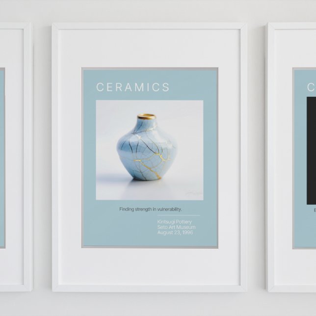 Kintsugi Pottery Poster Series | Azul pálido (Criador carregado)