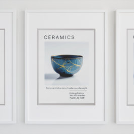 Kintsugi Pottery Poster Series | Branco