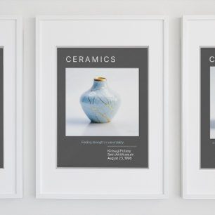 Kintsugi Pottery Poster Series CINZAS