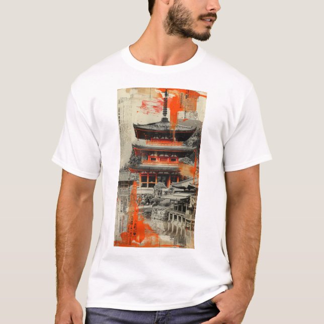 Kioto Fusion - Tradicional Camiseta de Arte Japone (Frente)