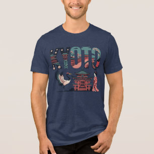 Kioto Japão T-Shirt - Estilo de Poster de Viagens