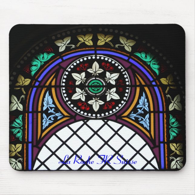 Kirchenfenster La Roche FR Suisse Mousepad (Frente)